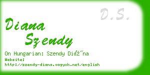 diana szendy business card